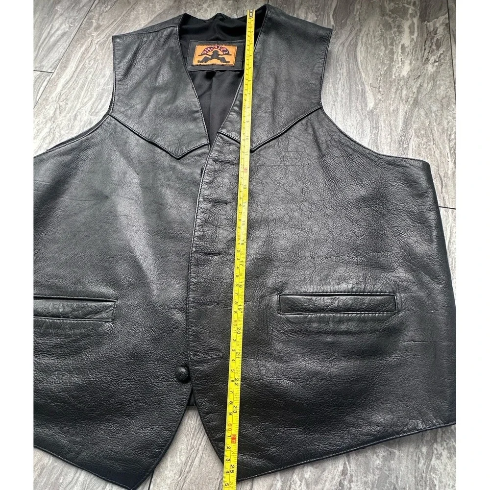Phase 2 Men's Brown Genuine Leather Western-Style‎ Vest Size L
